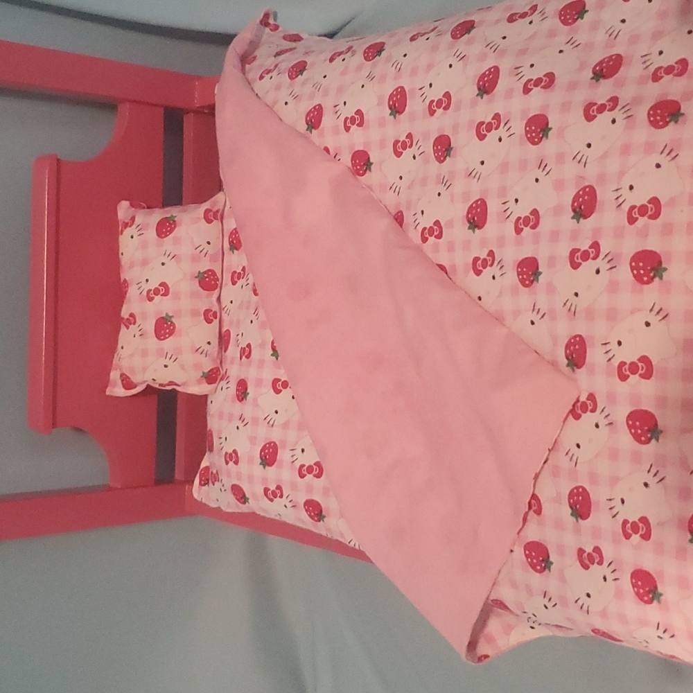 Handmade Hello Kitty Baby Doll Bed - Picture 2 of 3